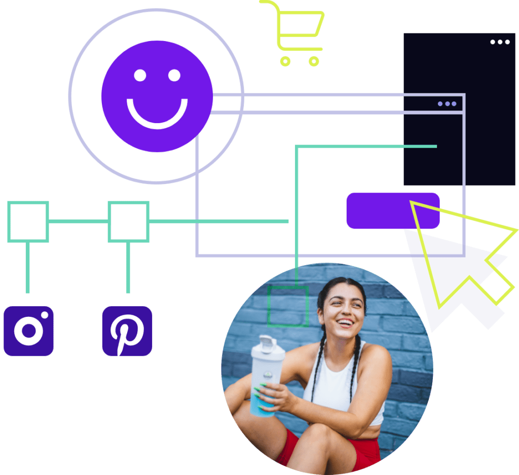 Marlin Connections Products and Services: Illustration of a happy user in an eCommerce system
